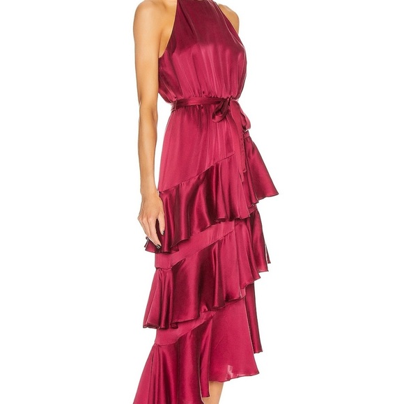 Zimmermann Pink High Low Halter Gown SZ XS Petite - Picture 2 of 7